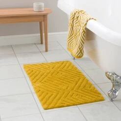 Tufted Geometric Bath Mat -Dunelm 30932370