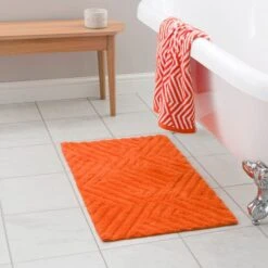 Tufted Geometric Bath Mat -Dunelm 30932450