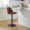 Delaney Adjustable Height Bar Stool, Faux Leather -Dunelm 30933526