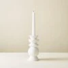 White Textured Ceramic Candlestick Holder -Dunelm 30934769