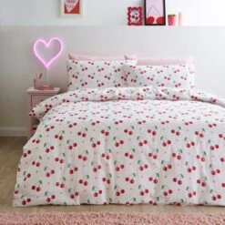 Cherries Duvet Cover And Pillowcase Set -Dunelm 30937384
