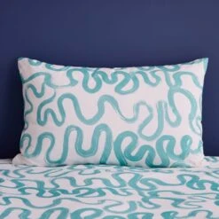 Aqua Doodle Reversible Duvet Cover And Pillowcase Set -Dunelm 30937746 alt01