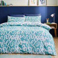 Aqua Doodle Reversible Duvet Cover And Pillowcase Set -Dunelm 30937746 alt02