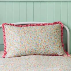 Ditsy Frill Reversible Duvet Cover And Pillowcase Set -Dunelm 30937750 alt01
