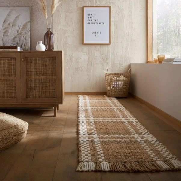 Jute Basketweave Checked Runner 3 Jute Basketweave Checked Runner