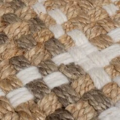 Jute Basketweave Checked Runner 9 Jute Basketweave Checked Runner -Dunelm 30938945 alt01