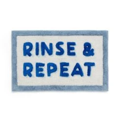Rinse & Repeat Slogan Bath Mat -Dunelm 30939026 alt02