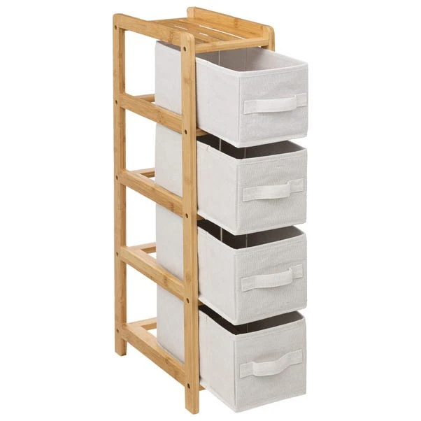 Tissa White 4 Box Narrow Storage Unit 4 Tissa White 4 Box Narrow Storage Unit - Image 2