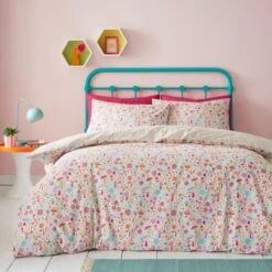 Zingy Mushroom Reversible Duvet Cover And Pillowcase Set -Dunelm 30945391
