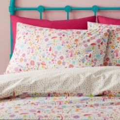 Zingy Mushroom Reversible Duvet Cover And Pillowcase Set -Dunelm 30945391 alt01