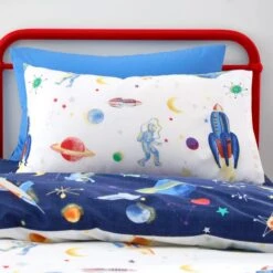 Space 100% Cotton Reversible Duvet Cover And Pillowcase Set -Dunelm 30945423 alt03