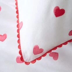 Red Hearts 100% Cotton Duvet Cover And Pillowcase Set -Dunelm 30957199 alt06