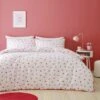 Red Hearts 100% Cotton Duvet Cover And Pillowcase Set -Dunelm 30957245