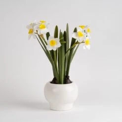 Artificial Daffodil Spray In Ceramic Plant Pot -Dunelm 30958149 alt03