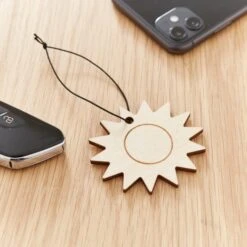 Cactus Flower Wooden Sun Air Freshener