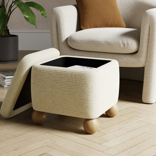 Nylah Boucle Fleck Storage Footstool 4 Nylah Boucle Fleck Storage Footstool - Image 2