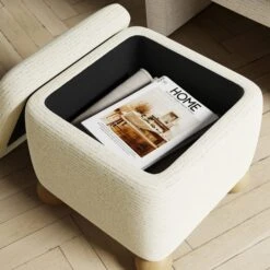 Nylah Boucle Fleck Storage Footstool 13 Nylah Boucle Fleck Storage Footstool -Dunelm 30958372 alt02