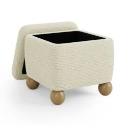 Nylah Boucle Fleck Storage Footstool 17 Nylah Boucle Fleck Storage Footstool -Dunelm 30958372 alt06