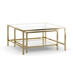 Sofia Glass Nest Of Square Coffee Tables -Dunelm 30958630 alt05