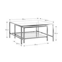 Sofia Glass Nest Of Square Coffee Tables -Dunelm 30958630 alt09