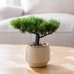 Artificial Bonsai Tree In Ceramic Plant Pot -Dunelm 30965279 alt03