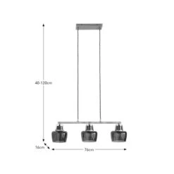 Auburn Modern 3 Light Adjustable Diner Ceiling Light 37 Auburn Modern 3 Light Adjustable Diner Ceiling Light -Dunelm 30968367 alt08
