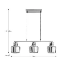Auburn Modern 3 Light Adjustable Diner Ceiling Light 25 Auburn Modern 3 Light Adjustable Diner Ceiling Light -Dunelm 30968669 alt08