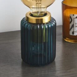 Return - Natalia Table Lamp, Peacock -Dunelm 30991249 alt02