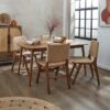 Karla 4-6 Seater Rectangular Extendable Dining Table With 4 Cordella Dark Stained Oak Dining Chairs 2 Karla 4-6 Seater Rectangular Extendable Dining Table With 4 Cordella Dark Stained Oak Dining Chairs -Dunelm 60246574